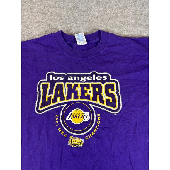 Vintage 2001 Los Angeles Lakers NBA Finals Champions T-Shirt Mens L Sportswear - Picture 2 of 5